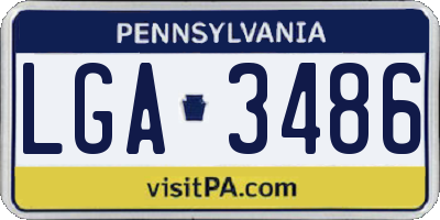 PA license plate LGA3486