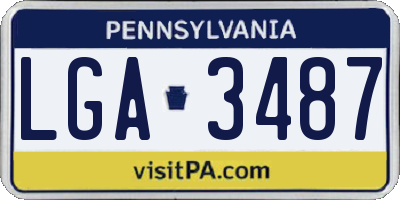 PA license plate LGA3487