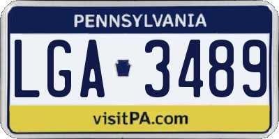 PA license plate LGA3489