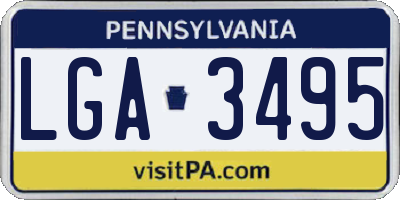 PA license plate LGA3495