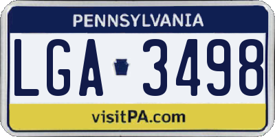 PA license plate LGA3498
