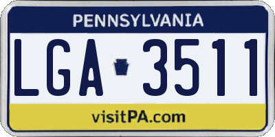 PA license plate LGA3511
