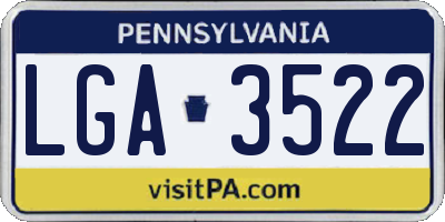 PA license plate LGA3522