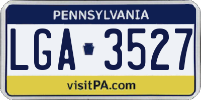 PA license plate LGA3527