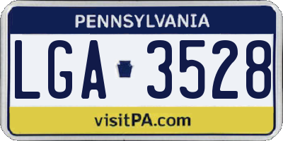 PA license plate LGA3528