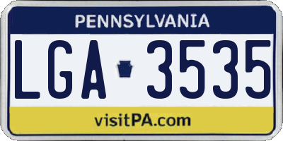 PA license plate LGA3535