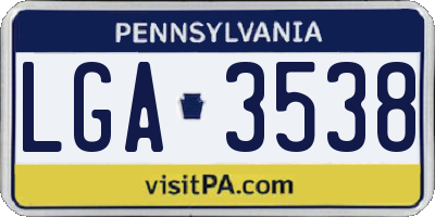 PA license plate LGA3538
