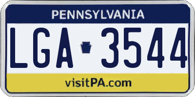 PA license plate LGA3544