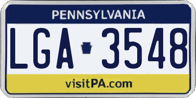 PA license plate LGA3548