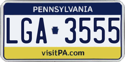 PA license plate LGA3555