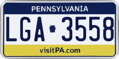 PA license plate LGA3558
