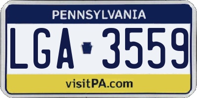 PA license plate LGA3559