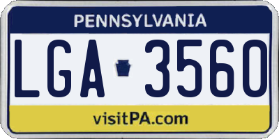 PA license plate LGA3560