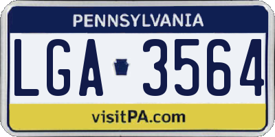 PA license plate LGA3564