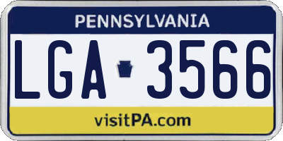 PA license plate LGA3566