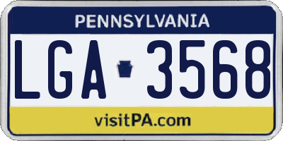 PA license plate LGA3568