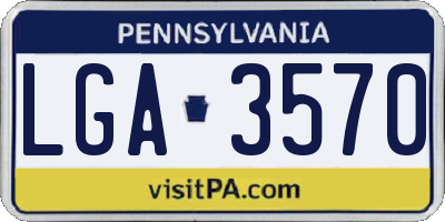 PA license plate LGA3570