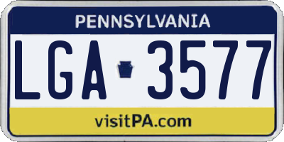 PA license plate LGA3577
