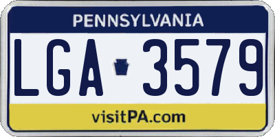 PA license plate LGA3579