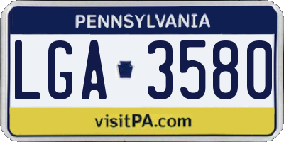 PA license plate LGA3580