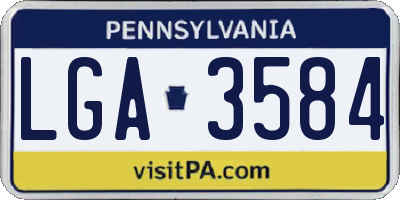 PA license plate LGA3584