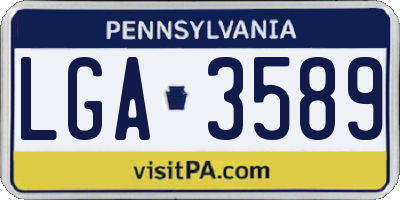 PA license plate LGA3589