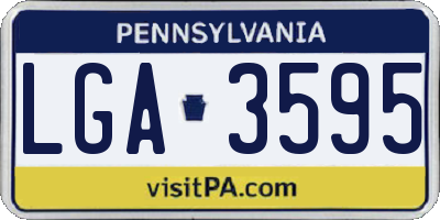 PA license plate LGA3595