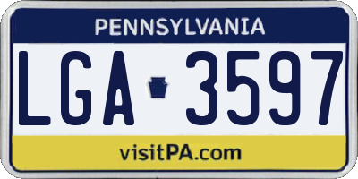 PA license plate LGA3597