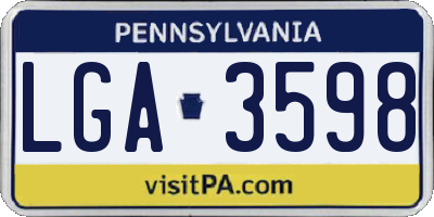 PA license plate LGA3598