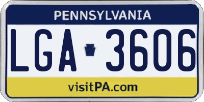 PA license plate LGA3606