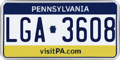PA license plate LGA3608