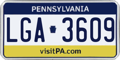 PA license plate LGA3609