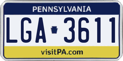 PA license plate LGA3611