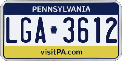 PA license plate LGA3612