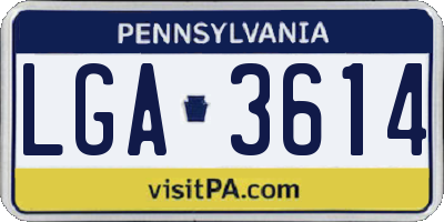 PA license plate LGA3614