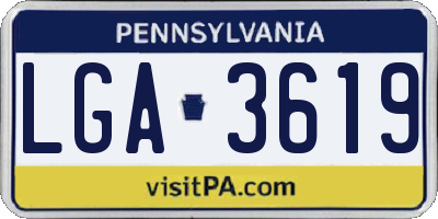 PA license plate LGA3619