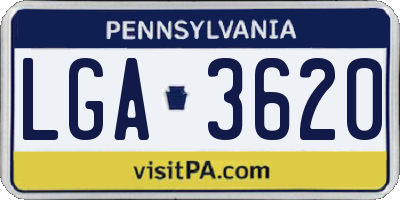 PA license plate LGA3620