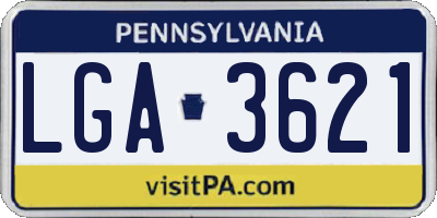 PA license plate LGA3621