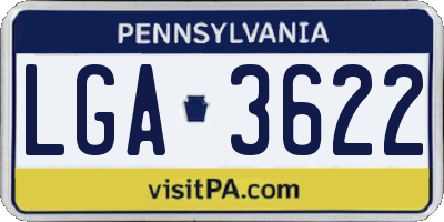 PA license plate LGA3622