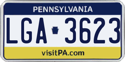 PA license plate LGA3623