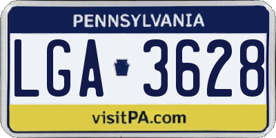 PA license plate LGA3628