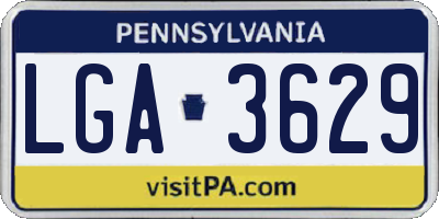 PA license plate LGA3629