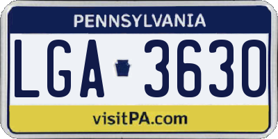 PA license plate LGA3630