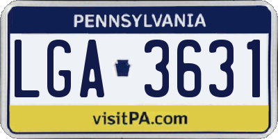 PA license plate LGA3631