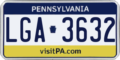 PA license plate LGA3632