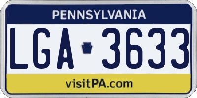 PA license plate LGA3633