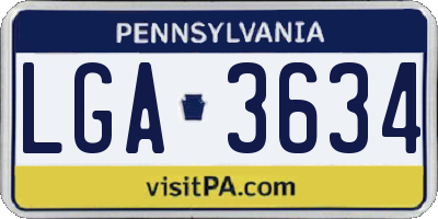 PA license plate LGA3634