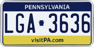 PA license plate LGA3636