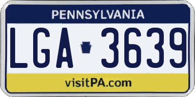 PA license plate LGA3639