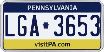 PA license plate LGA3653